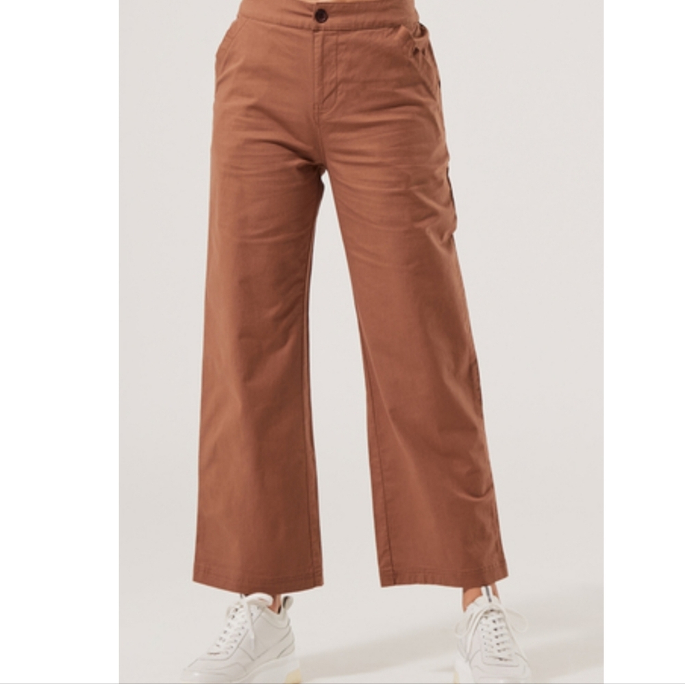 Pact Cotton Wide Leg Russet Pants